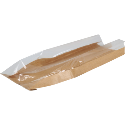 Klika - Tasche | Brot- und Gebäckbeutel | Kraftpapier + PP + PET | 16/ 5x50cm | braun | 1000 Stück