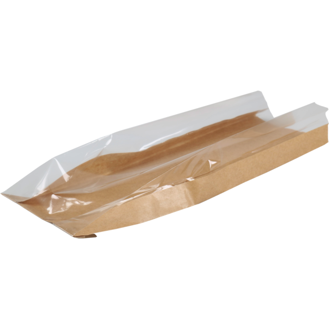 Klika - Tasche | Brot- und Gebäckbeutel | Kraftpapier + PP + PET | 16/ 5x50cm | braun | 1000 Stück