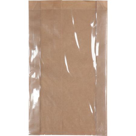Klika - Fenstertasche Papier + PP, 16/2x28cm, braun 500 Stück