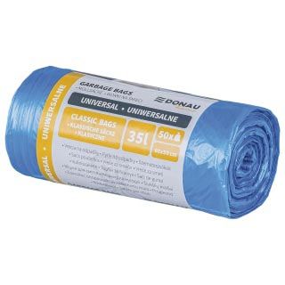 DONAU HOME -   vuilniszak, 8,5 micron, ft 60 x 50 cm, 35 liter, blauw, pak van 50 stuks