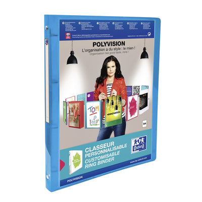 Oxford - Präsentationsringordner Polyvision A4 4-Ring O-Mech 20mm blau | 12 Stück