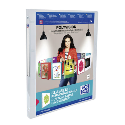 Oxford - Präsentationsringordner Polyvision A4 4-Ring O-Mech 20mm transparent | 12 Stück