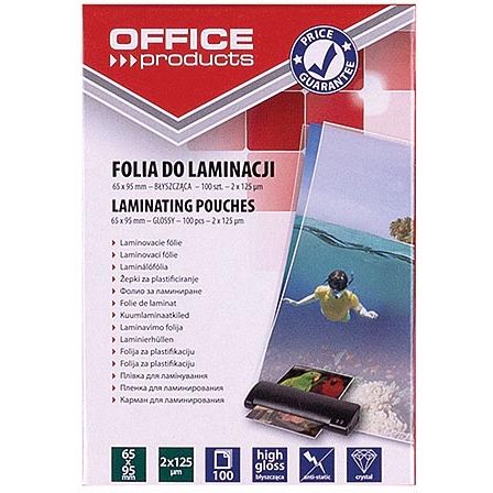 OFFICE products -   lamineerhoes 65 x 95 mm, 250 micron (2 x 125 micron), pak van 100 stuks