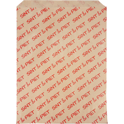 Klika -  Zak | Fourniturenzak | Papier | 22x29cm | Sint Piet | bruin/rood | 1000 stuks
