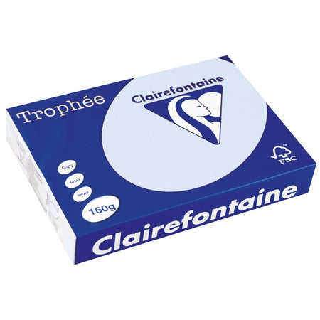 Clairefontaine - Trophée tel, farbiges Papier, A4, 160 g, 250 Blatt, azurblau
