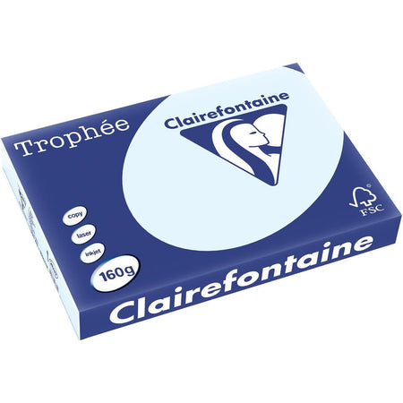 Clairefontaine - Trophée tel, farbiges Papier, A3, 160 g, 250 Blatt, azurblau