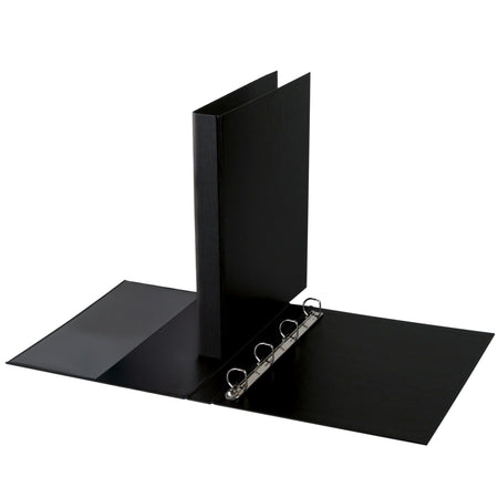 Quantore - Ringordner A4 4-Ring D-Mech 20mm PP schwarz | 20 Stück