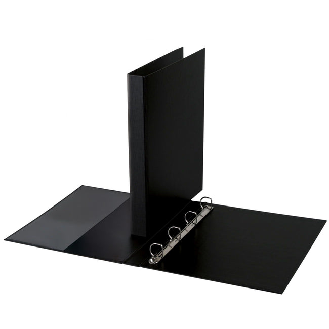 Quantore - Ringordner A4 4-Ring D-Mech 20mm PP schwarz | 20 Stück