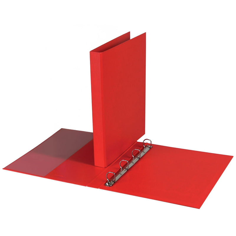 Quantore - Ringordner A4 4-Ring D-Mech 20mm PP rot | 20 Stück
