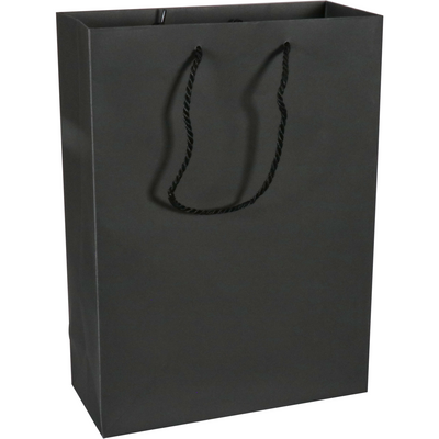 Klika - Tasche | Papier | mit Kordel | 27x 12x37cm | Einkaufstasche | schwarz/weiß | 100 Stück