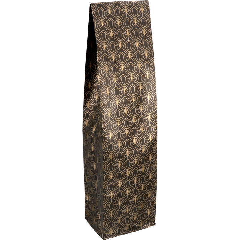Klika - Flaschentasche | 10x40x8cm | Papier | schwarz/gold | 250 Stück