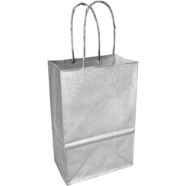Klika -  Tas | Papier | gedraaid papieren koord | 14x 8x21cm | draagtas | zilver | 400 stuks