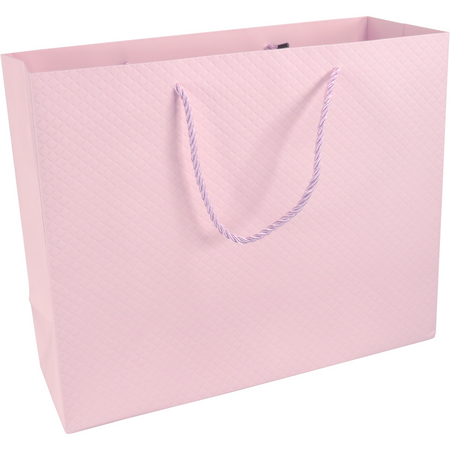 Klika -  Tas | Papier | embossed | 26x 12x32cm | draagtas | pastelroze | 40 stuks