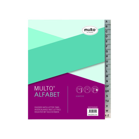Multo - Tabs A5 17-Loch Alphabet PP grau