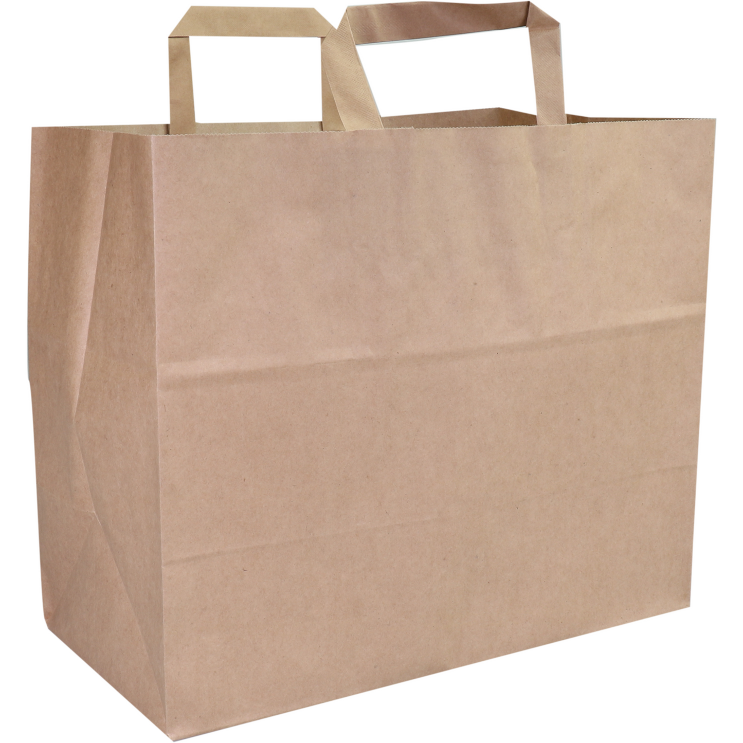 Klika - Tas | Kraftpapier flacher Griff 32x 16x27cm | Snacktas | Braun | 300 Stücke