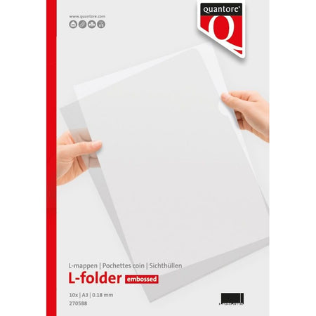 Quantore - Einsteckmappe L-Modell A3 PP 0,18mm Körnung transparent