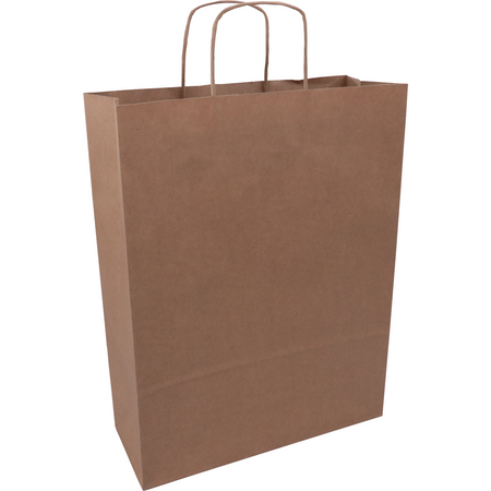 Klika - Tasche | Kraftpapier | gedrehte Papierschnur | 32x 12x41cm | Einkaufstasche | braun | 100 Stück