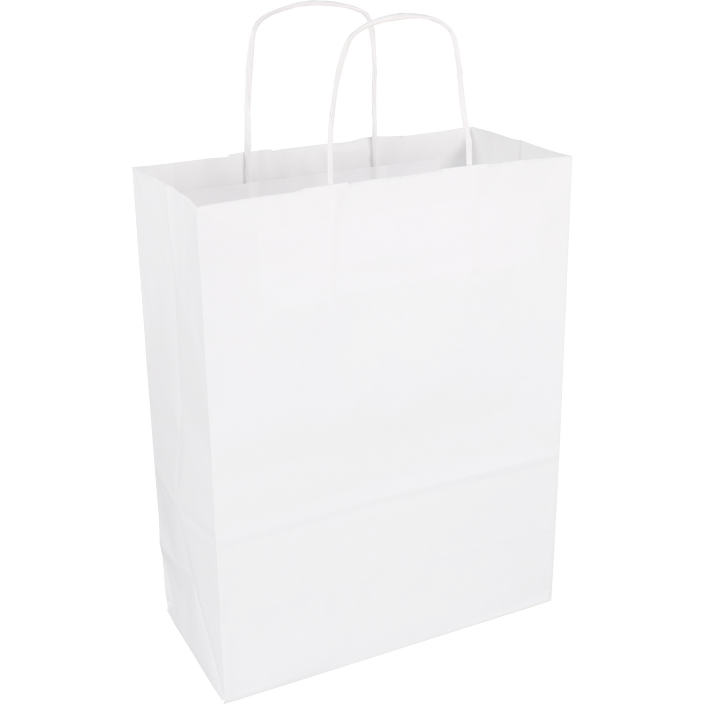 Klika - Tas | Kraftpapier verdrehte Papierkabel 26x 12x34cm | Tragetasche | Weiß | 100 Stück