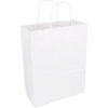 Klika - Tasche | Kraftpapier | gedrehte Papierschnur | 26x 12x34cm | Einkaufstasche | weiß | 100 Stück