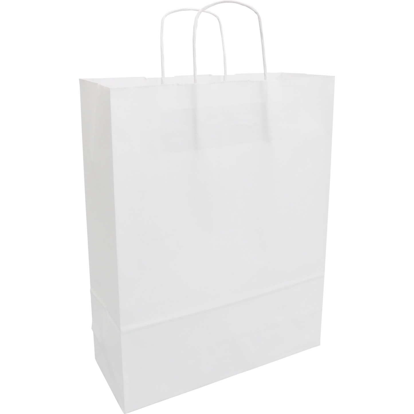 Klika - Tas | Kraftpapier verdrehte Papierkabel 32x 12x41cm | Tragetasche | Weiß | 100 Stück