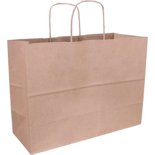 Klika - Tasche | Kraftpapier | gedrehte Papierschnur | 35x 14x26cm | Einkaufstasche | braun | 100 Stück