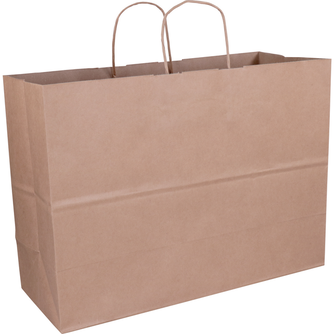 Klika - Tasche | Kraftpapier | gedrehte Papierschnur | 45x 17x33cm | Einkaufstasche | braun | 100 Stück