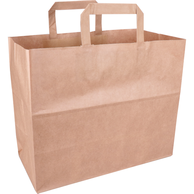 Klika - Tasche | Papier | flacher Griff | 32x 16x27cm | Einkaufstasche | braun | 250 Stück