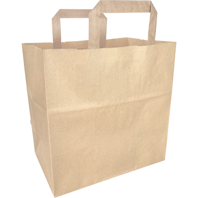 Klika -  Tas | Papier | platte handgreep | 26x 16x26cm | draagtas | bruin | 400 stuks