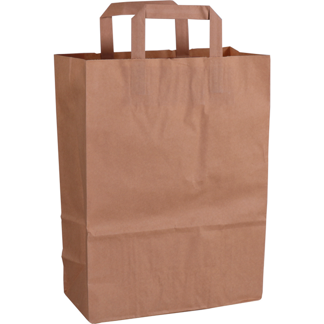 Klika - Tasche | Papier | flacher Griff | 26x 12x35cm | Einkaufstasche | braun | 250 Stück