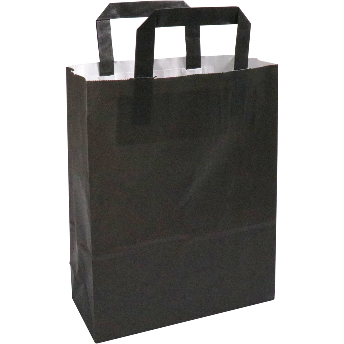 Klika - Tasche | Papier | flacher Griff | 22x 10x28cm | Einkaufstasche | schwarz | 250 Stück