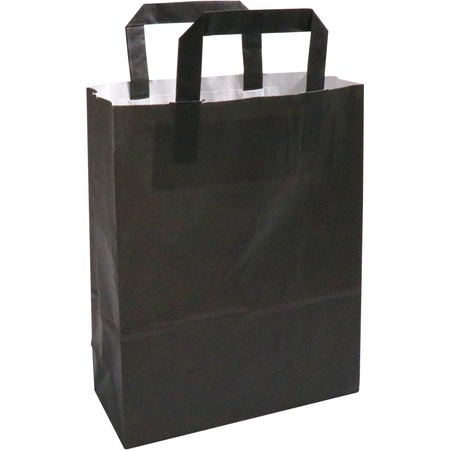 Klika - Tasche | Papier | flacher Griff | 22x 10x28cm | Einkaufstasche | schwarz | 250 Stück