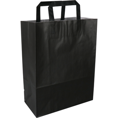 Klika - Tasche | Papier | flacher Griff | 26x 12x35cm | Einkaufstasche | schwarz | 250 Stück