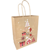 Klika -  Tas | Boom | Papier | gedraaid papieren koord | 18x 8x22cm | draagtas | bruin/rood/wit/zwart | 300 stuks