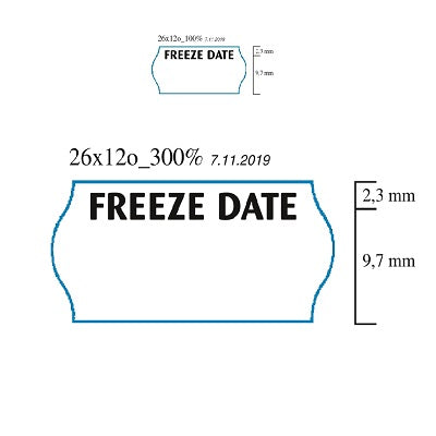Klika -  Etiket 2612 wit diepvries FREEZE DATE