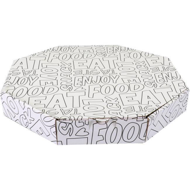 Klika - Lieferbox | Wörter | Wellpappe | 320x320x45mm | weiß/schwarz | 100 Stück