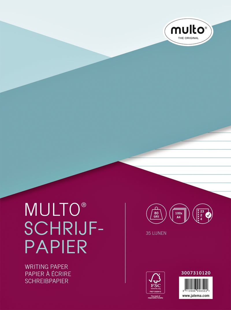 Multo -  Interieur  23g lijn+voorlijn 80gr 100vel | 5 stuks
