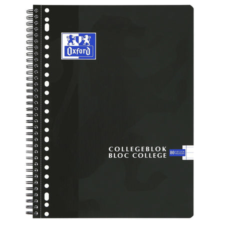 Oxford - Collegeblk oxf school a4+ ln 23 Löcher 160 Seiten schwarz | 5 Stück