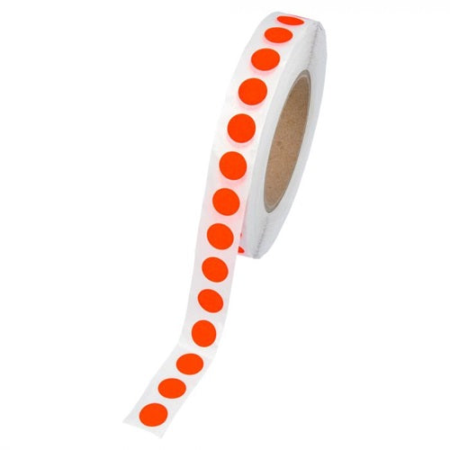 Klika -  Etiket 12 mm rond fluor rood 1000 rol