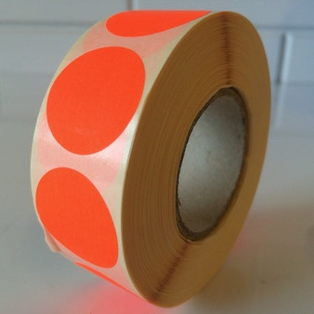 Klika - Etikett 20 mm rund Fluorrot 1000 Rolle 30 Stück