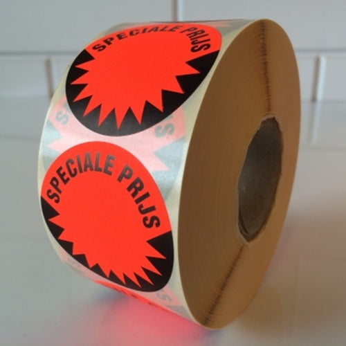 Klika - Etikett 35 mm fluoreszierend rot SONDERPREIS 20 Stück