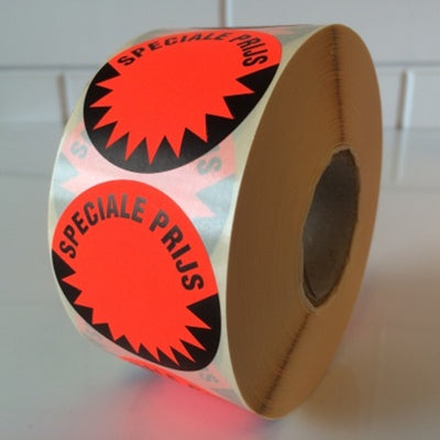 Klika - Etikett 50 mm fluoreszierend rot SONDERPREIS 11 Stück