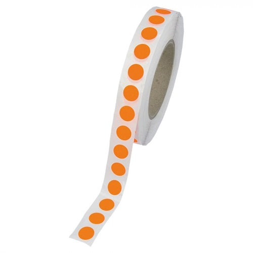 Klika -  Etiket 12 mm rond fluor oranje 1000 rol