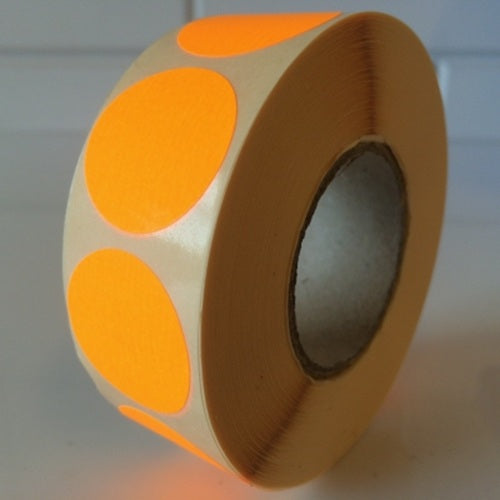 Klika - Etikett 25 mm rund fluoreszierend orange 1000 Rolle 30 Stück