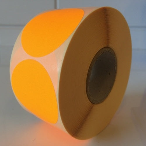 Klika - Etikett 50 mm rund Fluororange 1000 Rolle 15 Stück