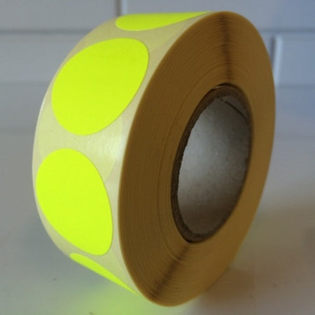 Klika - Etikett 25 mm rund Fluorgelb 1000 Rolle 30 Stück