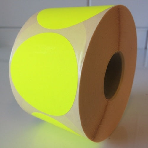 Klika - Etikett 65 mm rund Fluorgelb 1000 Rolle 9 Stück