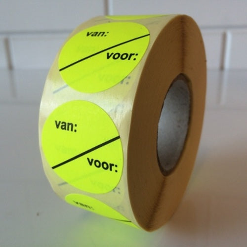 Klika - Etikett 35 mm fluoreszierend gelb AB 20 Stück