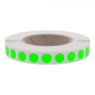 Klika -  Etiket 12 mm rond fluor groen 1000 rol