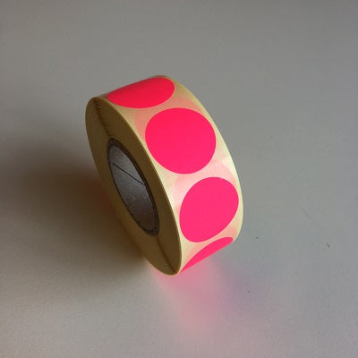 Klika - Etikett 25 mm rund Fluor Pink 1000 Rolle 30 Stück