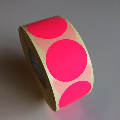 Klika - Etikett 35 mm rund Fluor Pink 1000 Rolle 30 Stück